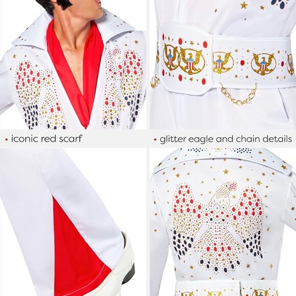 NEW Rubies Mens Deluxe Aloha Elvis Costume for Themed Parties and Halloween SZ M - Picture 3 of 8